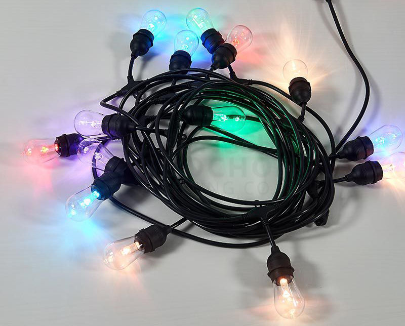 Low-voltage outdoor string lights