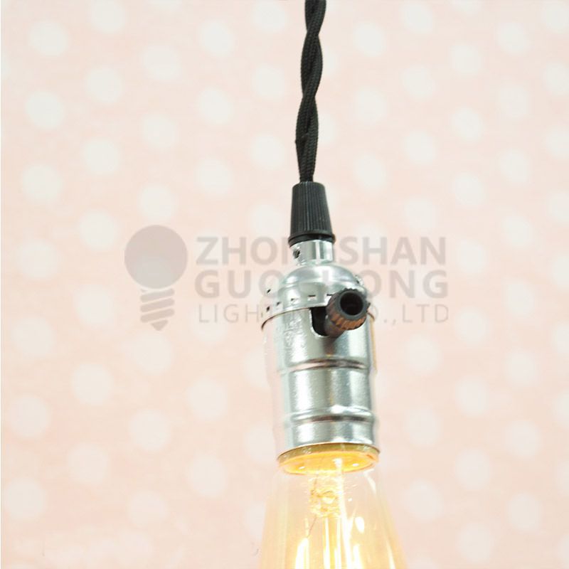 SINGLE COPPER SOCKET VINTAGE-STYLE PENDANT LIGHT CORD W DIMMER, 11 FT TWISTED CLOTH CORD