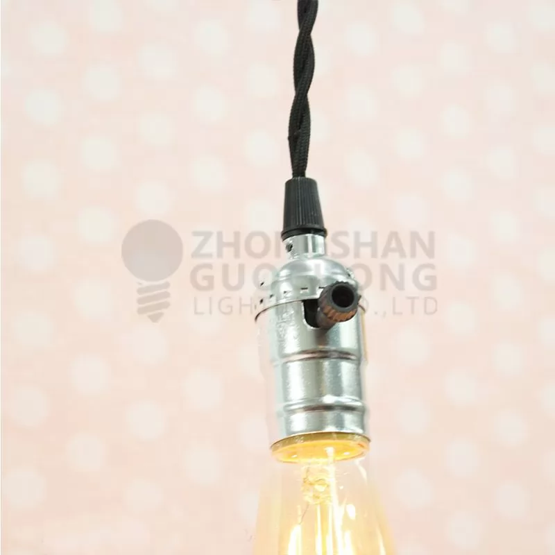 SINGLE COPPER SOCKET VINTAGE-STYLE PENDANT LIGHT CORD W DIMMER, 11 FT TWISTED CLOTH CORD