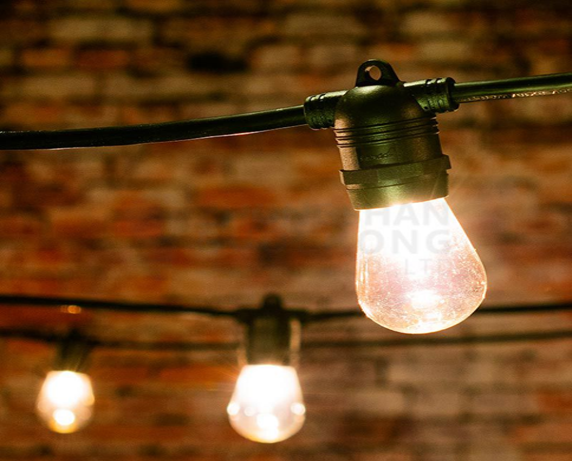 Can you hang low-voltage string lights over a pool?